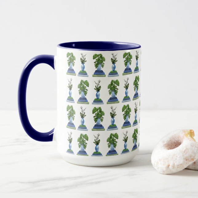 Caneca de Botânicos e Livros (Com Donut)