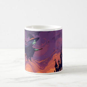 Caneca de Bruxa Voadora   Xícara de Café Clássico 