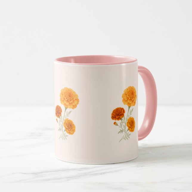 Caneca de Buquê de Marigold (Frente Esquerda)