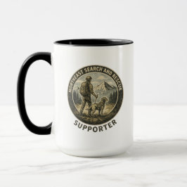 Caneca de Busca e Resgate de Mochileiro e Labrador
