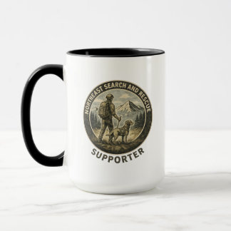 Caneca de Busca e Resgate de Mochileiro e Labrador