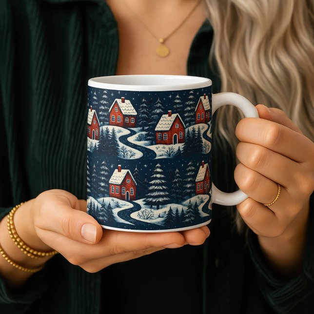 Caneca de Cabana de Inverno Aconchegante de Arte P (Criador carregado)