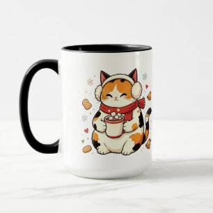 Caneca de Cacau Gato Calico Natal