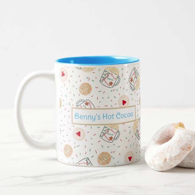 Caneca de cacau quente personalizada para menino (Com Donut)