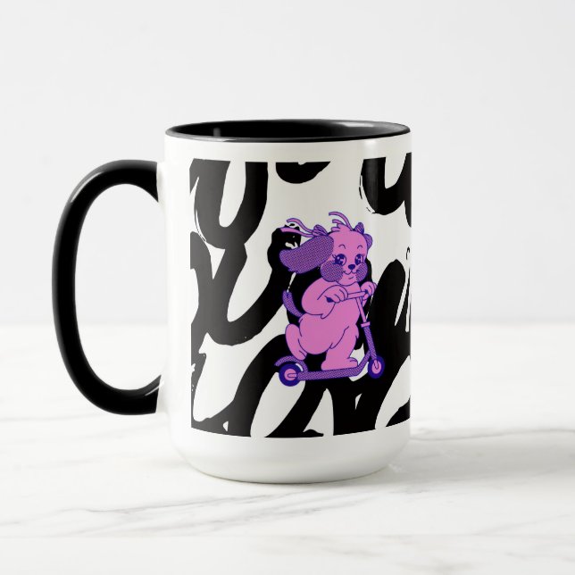 Caneca de Cachorrinho Rosa Fofa – Adorável Design  (Esquerda)