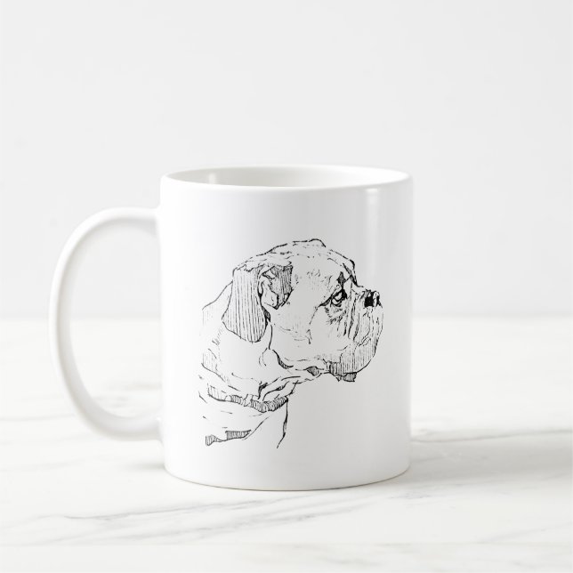 Caneca de Cachorro Boxer – Caneca de Café com Dese (Esquerda)