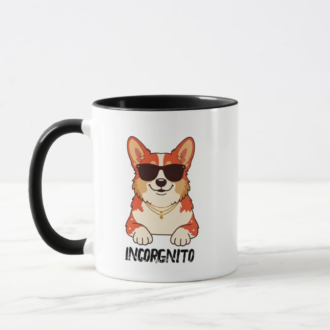Caneca de cachorro Corgi engraçado Caneca de café  (Esquerda)