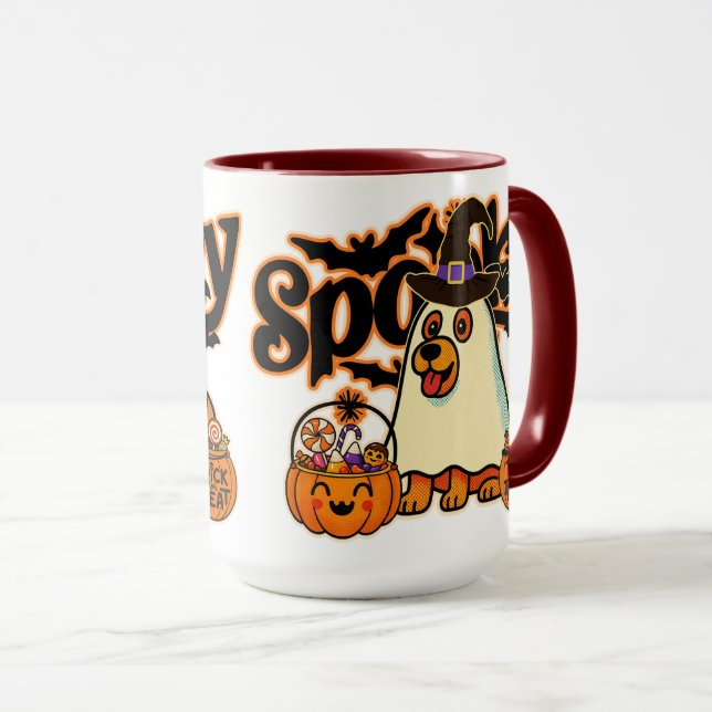 Caneca de Cachorro Engraçada e Assustadora de Hall (Frente Esquerda)