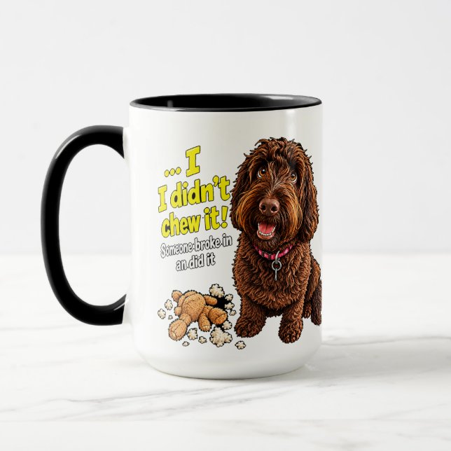 Caneca de Cachorro Engraçado Eu Não Mastiguei (Esquerda)