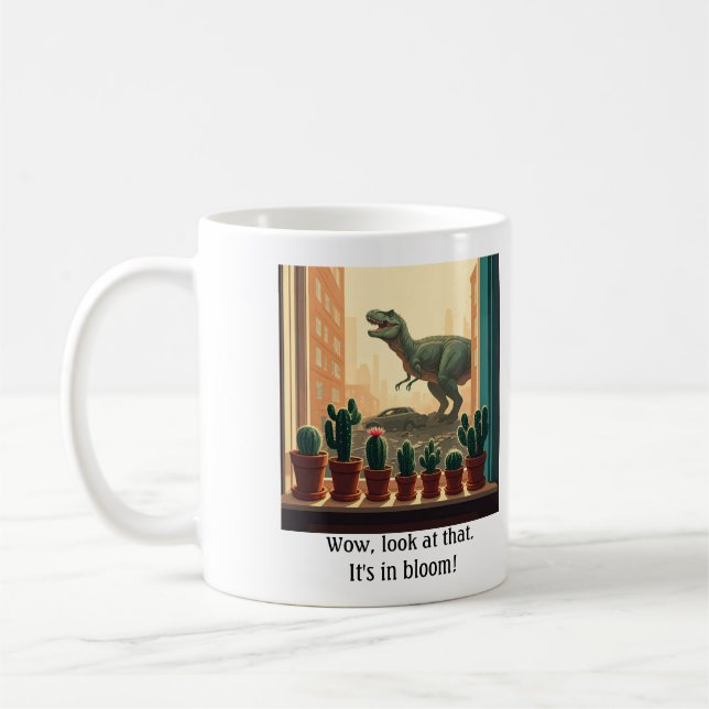 Caneca de cacto com janela do dinossauro (Esquerda)