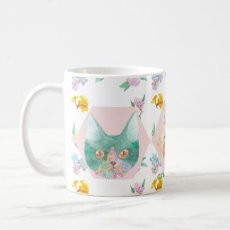 Caneca De Café 葩猫(flower cat/gato de flor)