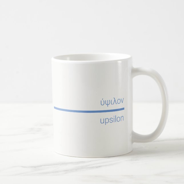 Caneca De Café Υ -  τ     durante o período - Letra grega Upsilon (Direita)