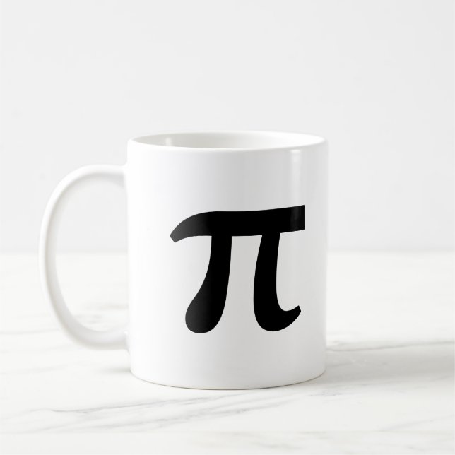 Caneca De Café π Pi Escrita Preta (Esquerda)