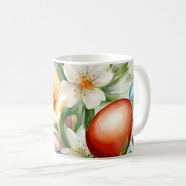Caneca De Café С terrível Campo Floral Primavera. Pintura (Frente Esquerda)