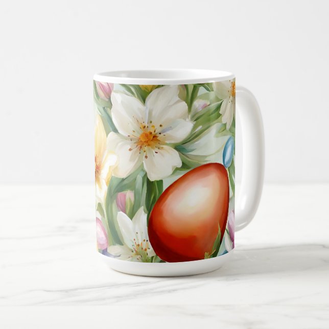 Caneca De Café С terrível Campo Floral Primavera. Pintura (Frente Esquerda)
