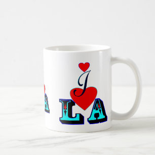 Caneca De Café ღ ♥ Adoro LA-Los Angeles Clássico ♥ Mug Branco ღ
