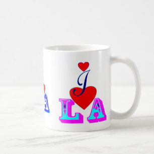 Caneca De Café ღ ♥ Adoro LA-Los Angeles Clássico ♥ Mug Branco ღ
