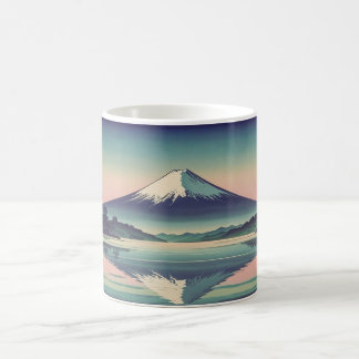 CANECA DE CAFÉ 日本の朝焼けの富士山と河口湖の風景が楽しめるアートマグカップ