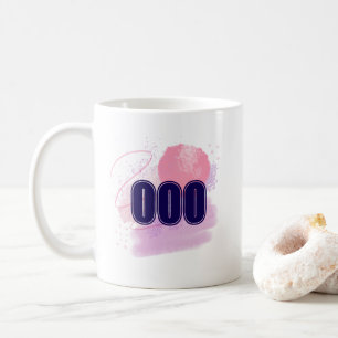 Caneca De Café 000 Anjo Número Azul Cor-de-Rosa Acordando Espirit
