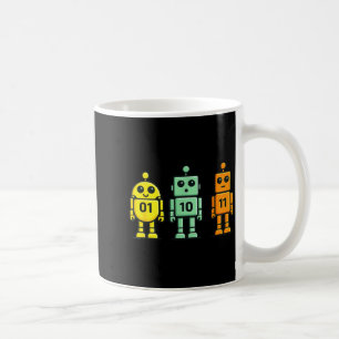 Caneca De Café 01 10 11 robô código binário engraçado robôs 01 10