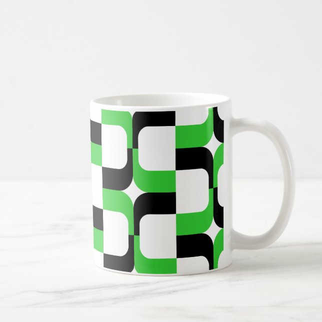 Caneca De Café 020614 - Black and Primavera Green on White (Preto (Direita)
