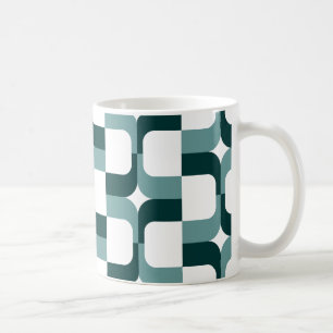 Caneca De Café 020614 - Ocean Green and Dark Green on White