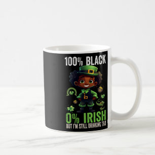 Caneca De Café 0% de Ruas irlandesas 100% engraçadas em preto. Di