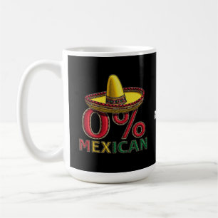 Caneca De Café 0% Mexicano Cinco Engraçados De Mayo Hilariary