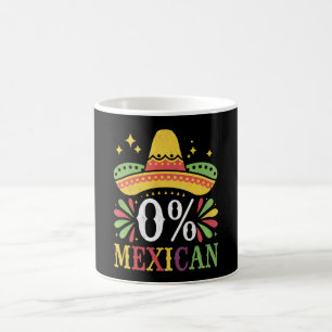 Caneca De Café 0% Mexicano Zero Por Cento Engraçado Cinco De Maio