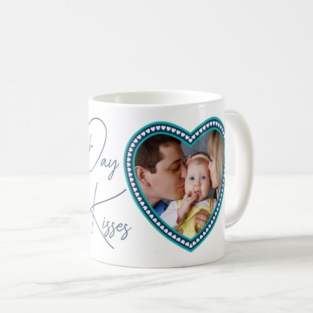 Caneca De Café 1º Dia dos Pais, Amor & Beijos (Frente Esquerda)