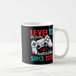 Caneca De Café 10º Aniversário Nível 10 Desbloqueado Incrível Des