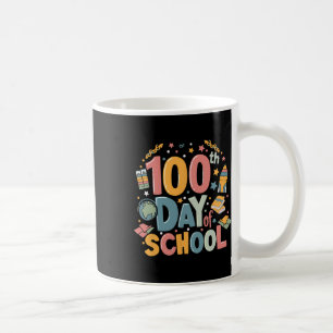 Caneca De Café 100º Dia De Escola 100 Dias De Escola Retro Ensine