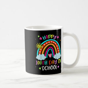 Caneca De Café 100º Dia De Escola Arco-íris Feliz 100 Dias Mais I