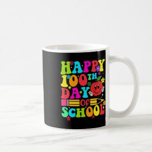 Caneca De Café 100.º Dia Da Escola Retro 100 Dias De Estudante De