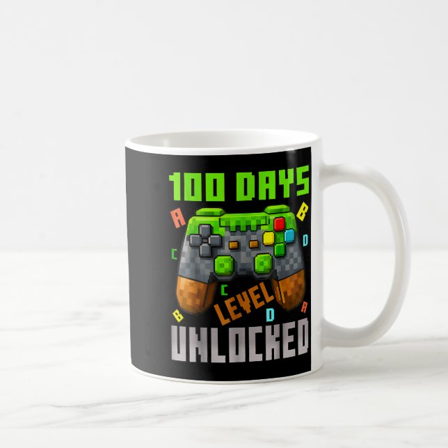 Caneca De Café 100 Days Level Unlocked Gaming 100 Days Of School  (Direita)