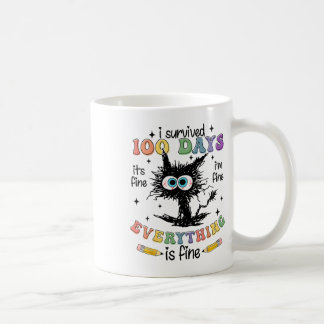 Caneca De Café 100 Days Of School It's Fine I'm Fine Everythings