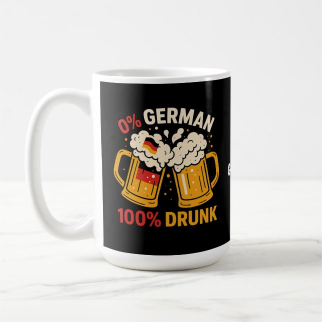 Caneca De Café 100% de Bebado alemão Funny Oktoberfest Beer Lover (Esquerda)