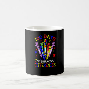 Caneca De Café 100 Dias Abraçando Diferenças Autismo 100º Dia