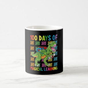 Caneca De Café 100 Dias De Aprendizado Mágico Escola De Dinossaur