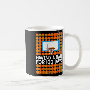 Caneca De Café 100 Dias De Bolas De 100 Dias De Basquete Escolar
