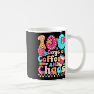Caneca De Café 100 Dias De Café &amp; Professor De Caos Retro 10