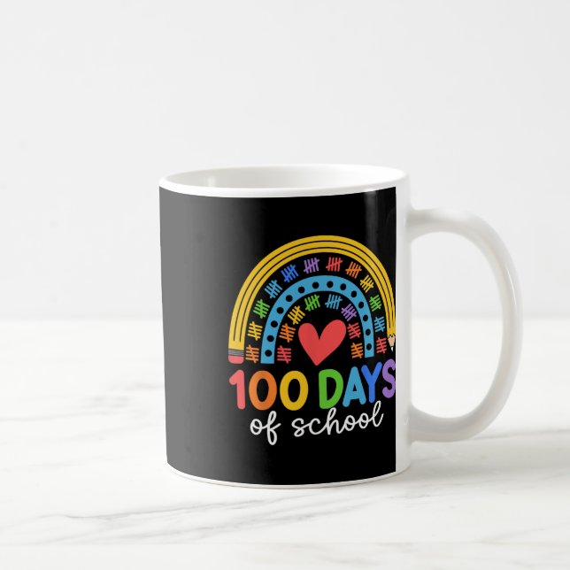 Caneca De Café 100 Dias De Design De Celebração Do Arco-Íris Esco (Direita)