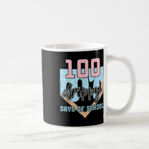 Caneca De Café 100 Dias De Disquete Do Sorvete 100º De Baseball E