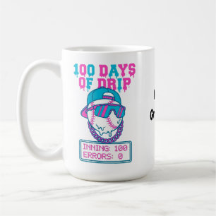 Caneca De Café 100 Dias de Drip 0 Erros Swag da Escola de Beisebo