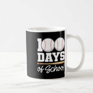 Caneca De Café 100 Dias De Escola De Beisebol 100.º Dia De Educaç
