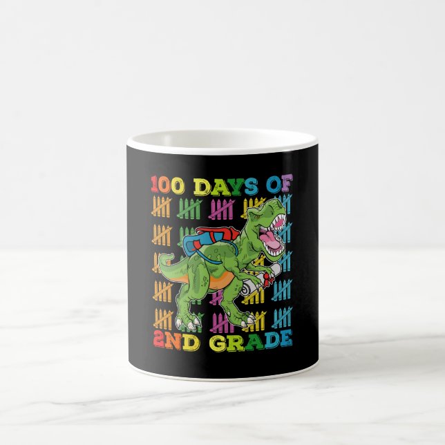 Caneca De Café 100 Dias De Escola De Dinossauro Rex Da Grau T seg (Centro)