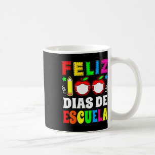 Caneca De Café 100 Dias De Escola Espanhola - Feliz 100 Dias De E