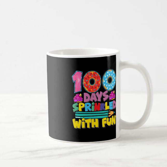 Caneca De Café 100 Dias De Escola Espelhados Com Cupcake Bonito D (Direita)