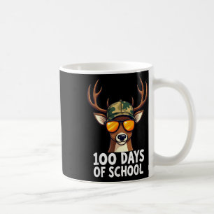 Caneca De Café 100 Dias De Escola Estão Aqui Caçando Cem Veados