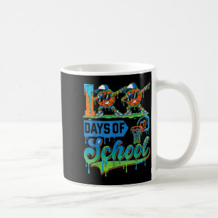 Caneca De Café 100 Dias De Escola Meninos Basquete Gotejamento 10